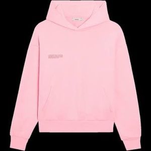 PANGAIA Lightweight Recycled Cotton Hoodie in Sakura Pink Size M